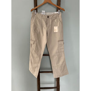 Carhartt Carpenter Crop Pants Relaxed Fit Utility Pockets Beige Size 2 NWT